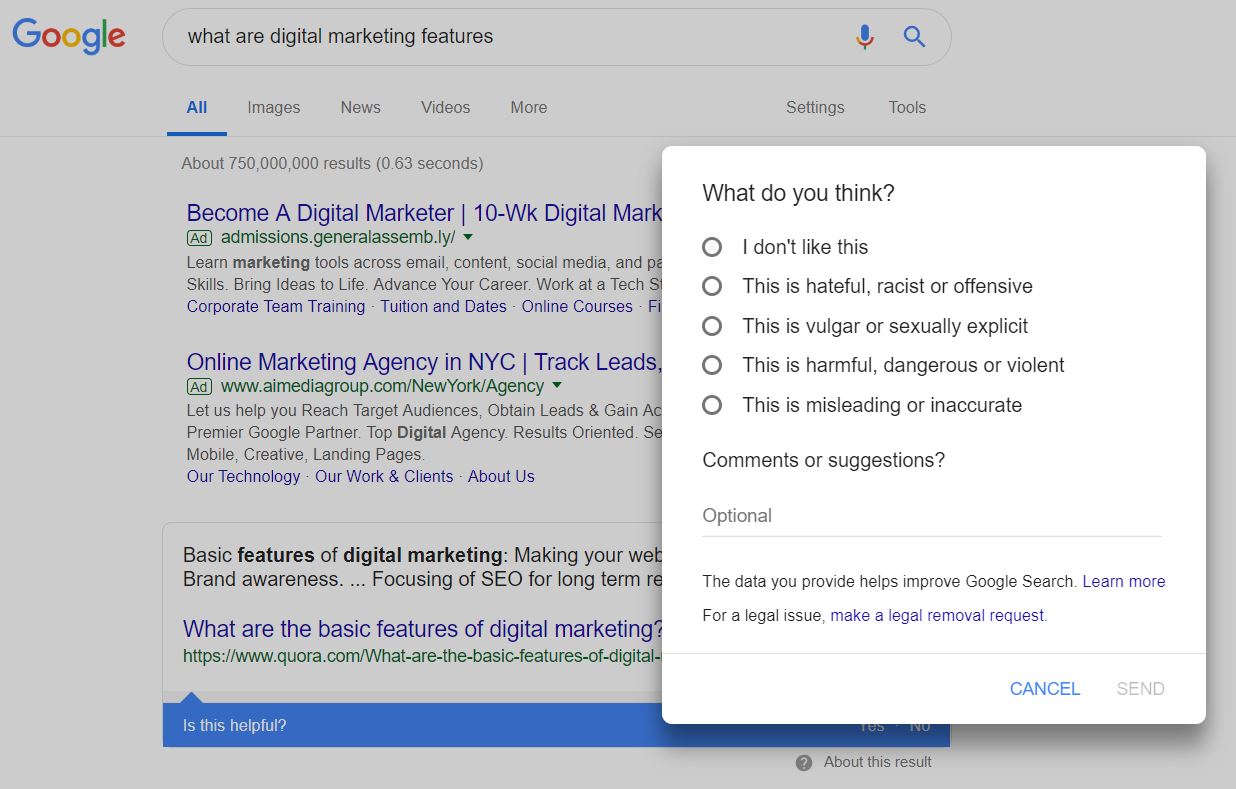 کامنت گذاشتن در نتایج جستجوی گوگل